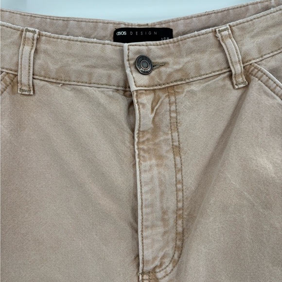 Asos Design Straight Denim Jeans Women's Beige High Rise Medium Wash size 8 - Picture 14 of 15